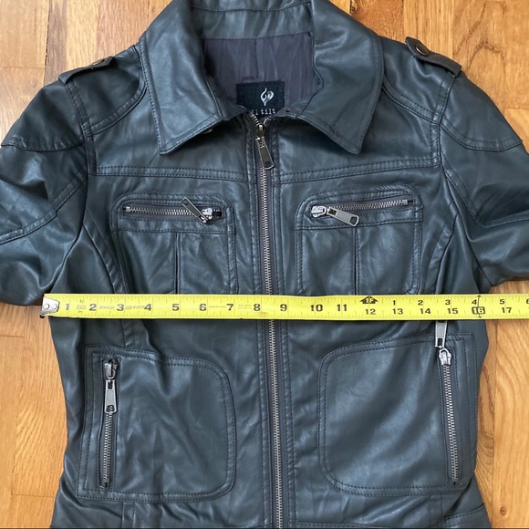 Faux Grey Leather Jacket - Picture 7 of 9